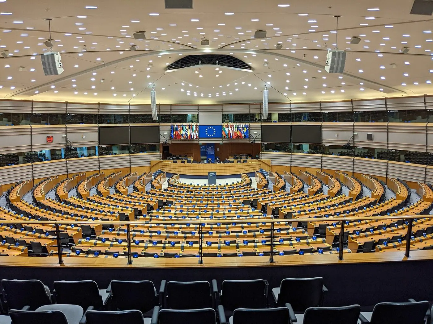 European Parliament hemicycle in Brussels